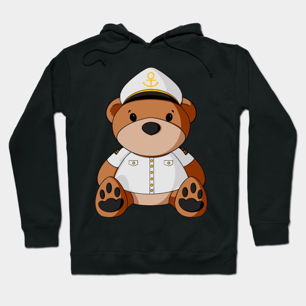 Cruise Captain Teddy Bear Hoodie by Alisha Ober Designs